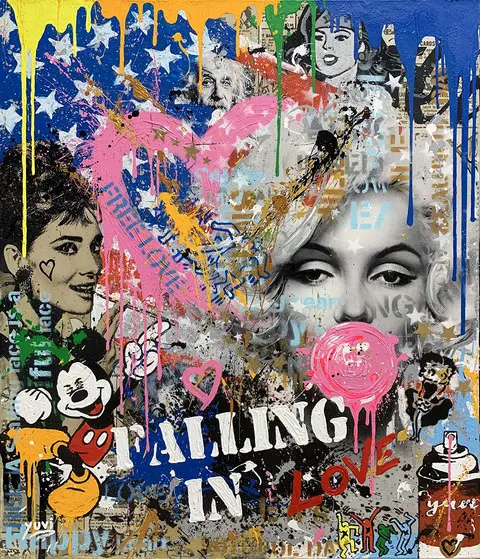 A mixed-media canvas by Yuvi