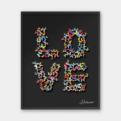 Love written with Anna Arshinov's signature butterflies