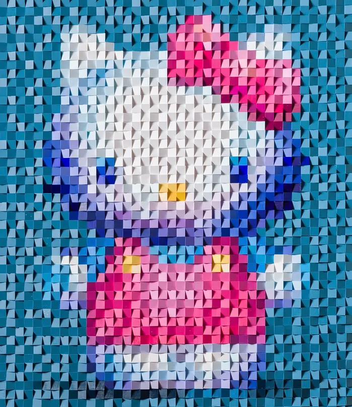 Hello Kitty in Oli's signature 3D pixels style 