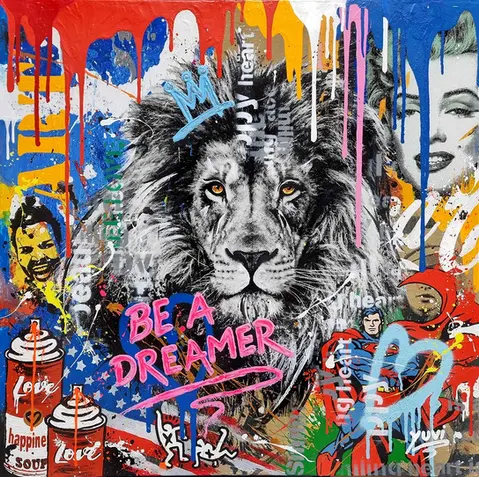 A mixed-media canvas by Yuvi