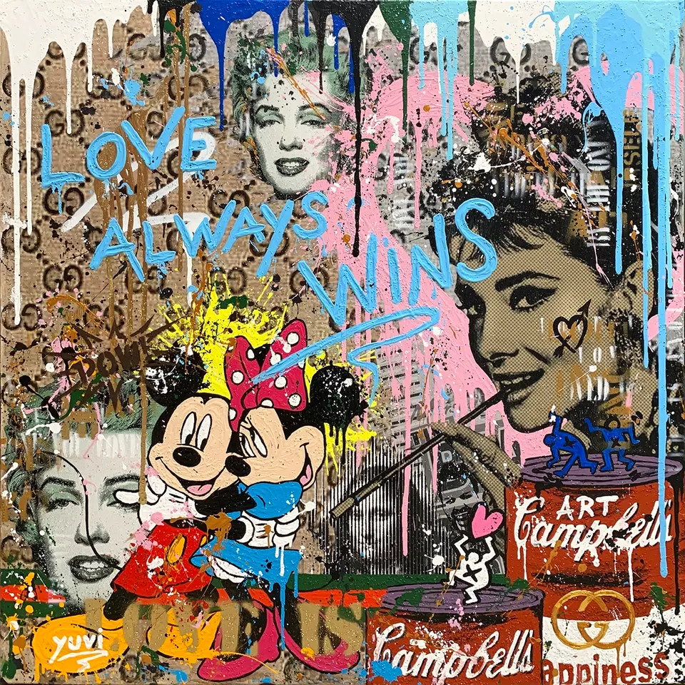 A mixed-media canvas by Yuvi