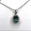 Thumbnail: 18" Vintage Clyde Duneier Sterling Silver Blue Topaz Pendant Necklace