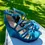 Thumbnail: Women's Size 6.5 Torrid Teal Velvet Strappy Wedge Sandals with Elegant Accents