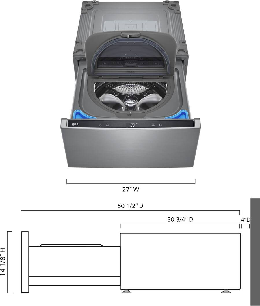 Thumbnail: LG 27 in. 1 cu. ft. Laundry Pedestal Washer with Slim Direct Drive Motor WD300CV