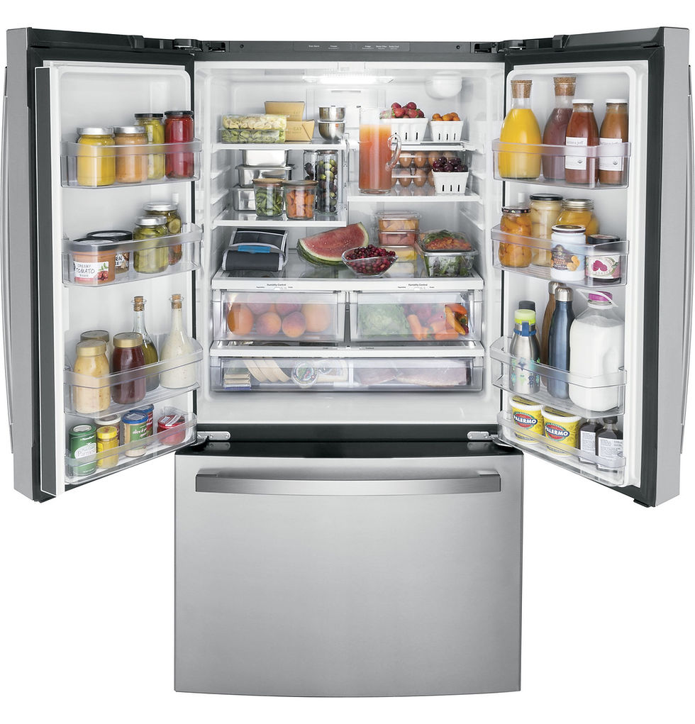 Thumbnail: GE 27 cu. ft. French Door Refrigerator with Internal Dispenser GNE27JYMFS