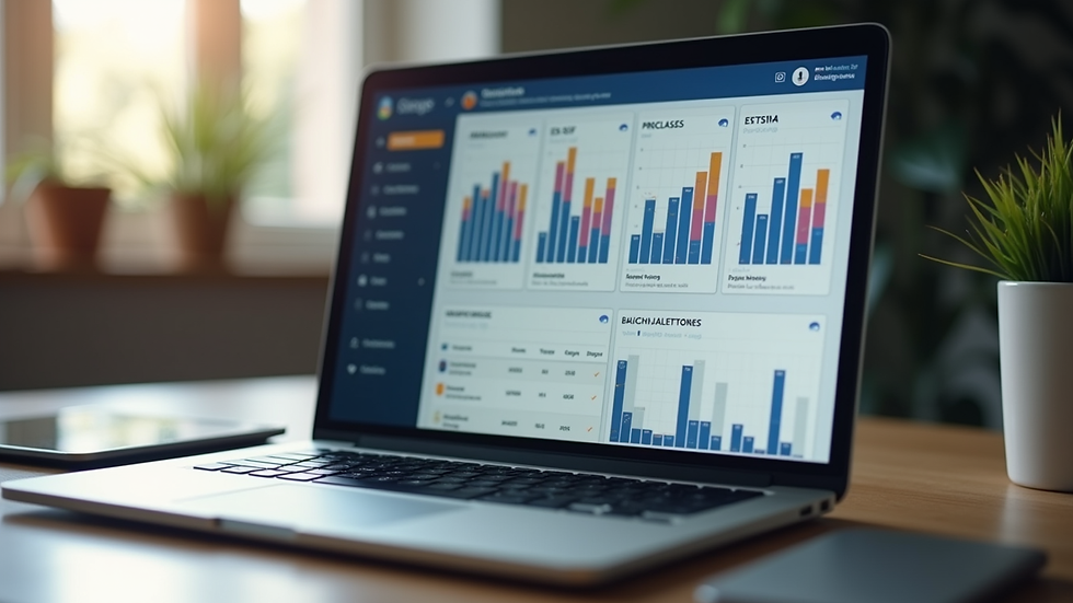 Close-up view of a laptop screen showing a social media campaign dashboard