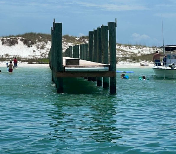 Swimming pier on Shell Island in Panama City Beach