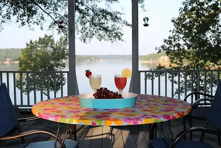 view of Smith Lake from house porch.