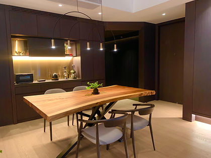 Solid wood dining table