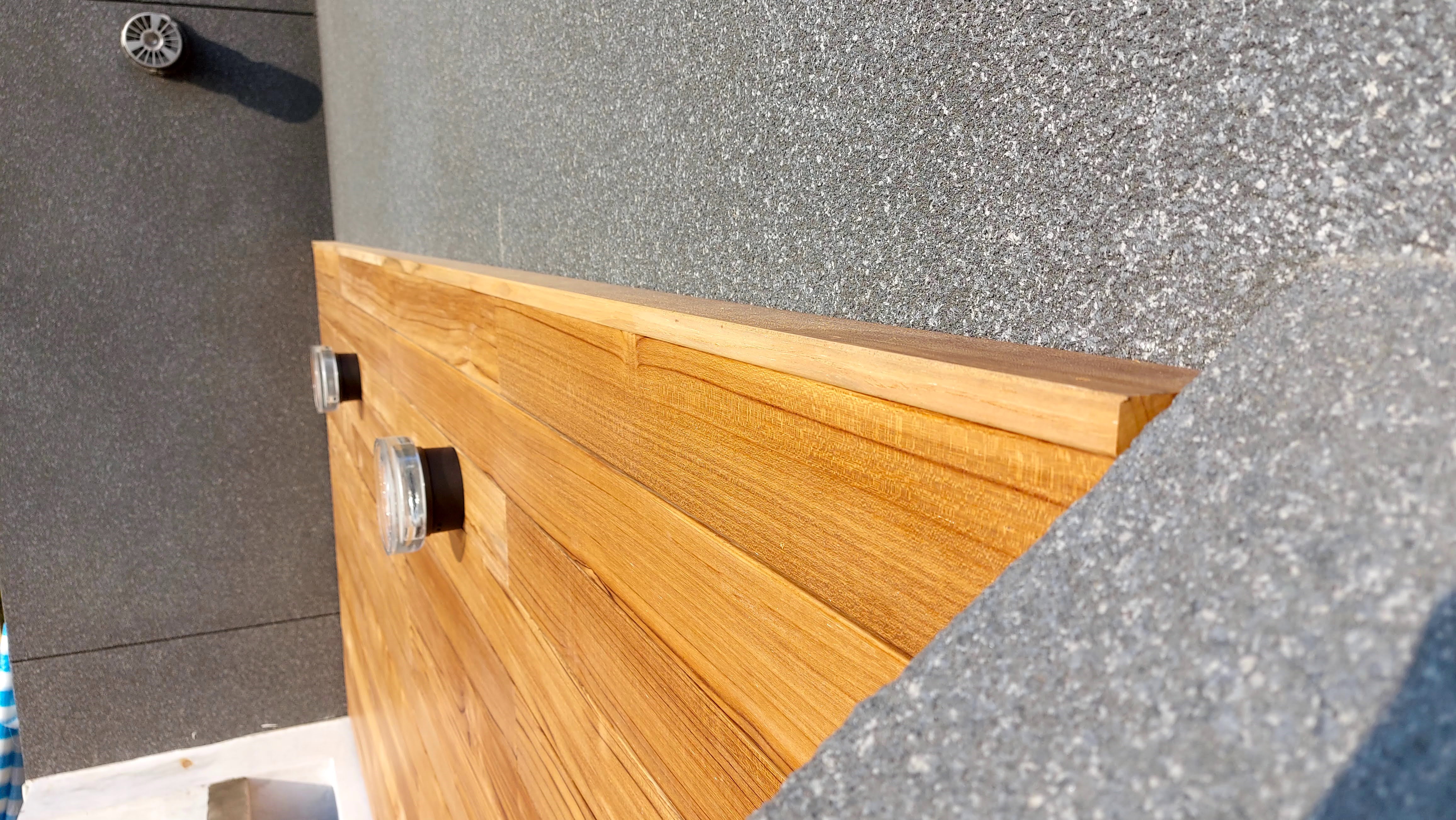 Wood cladding made with Teak