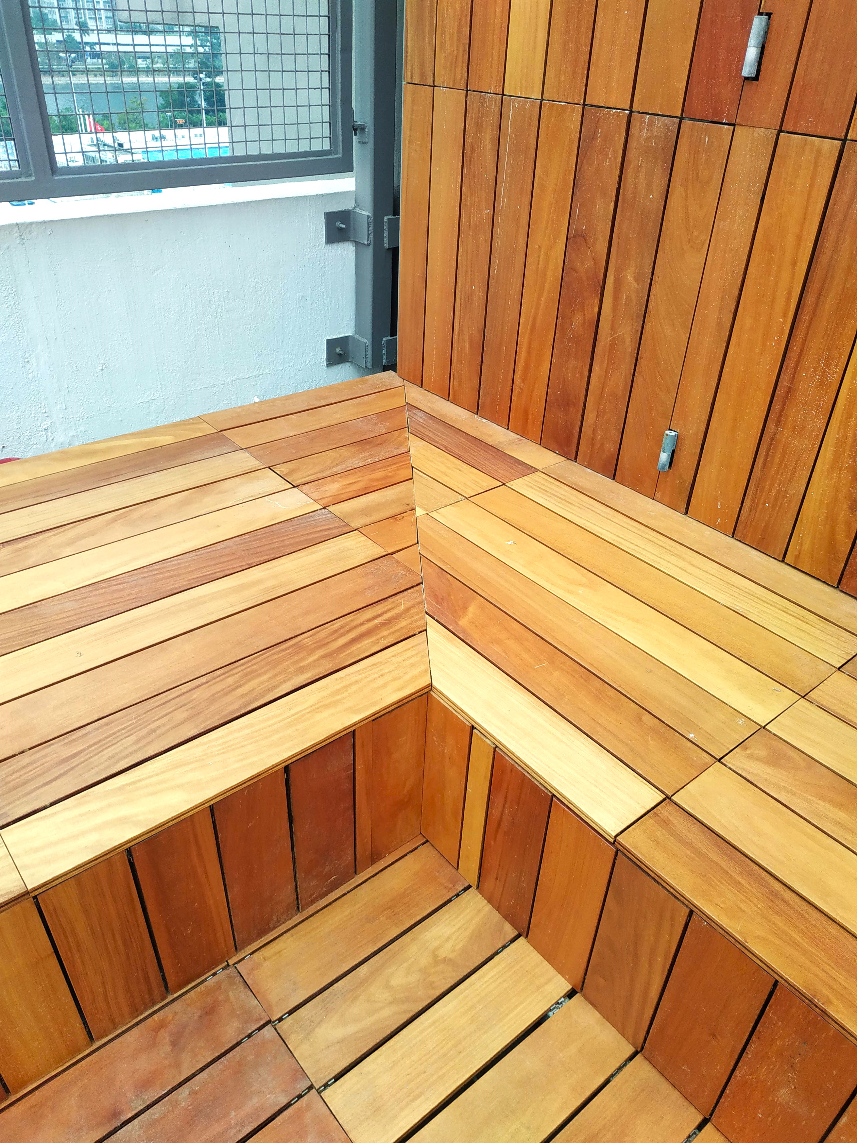 Outdoor wood, outdoor floor, wood deck, garapa, rooftop