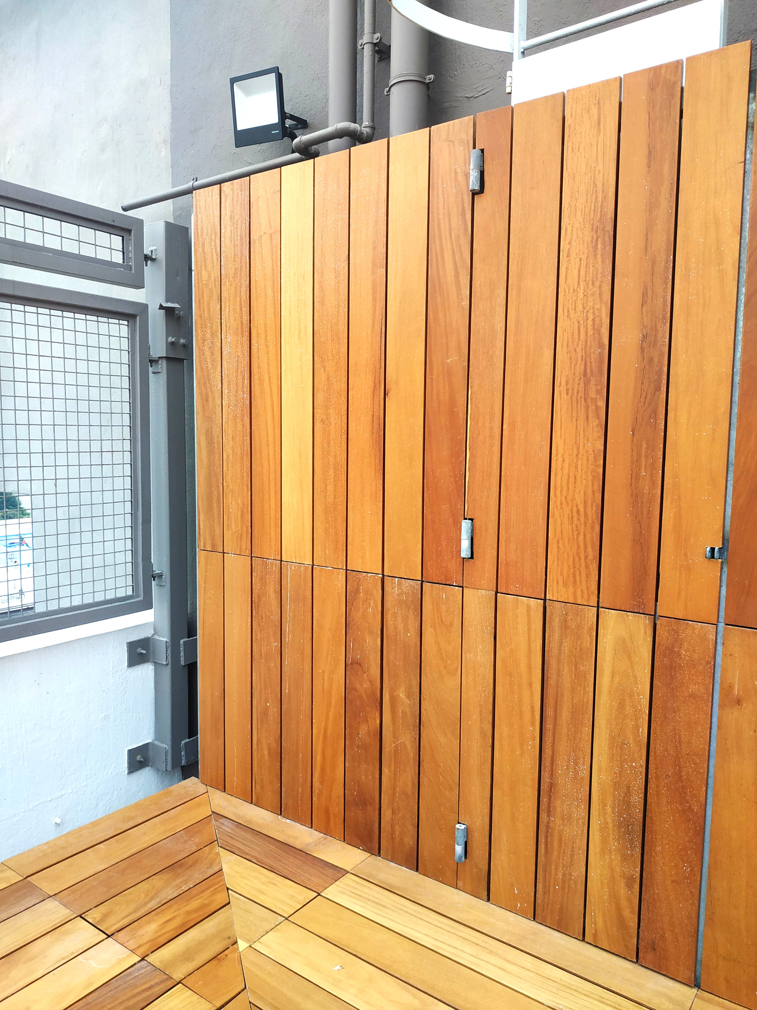 Outdoor wood, outdoor floor, wood deck, garapa, rooftop