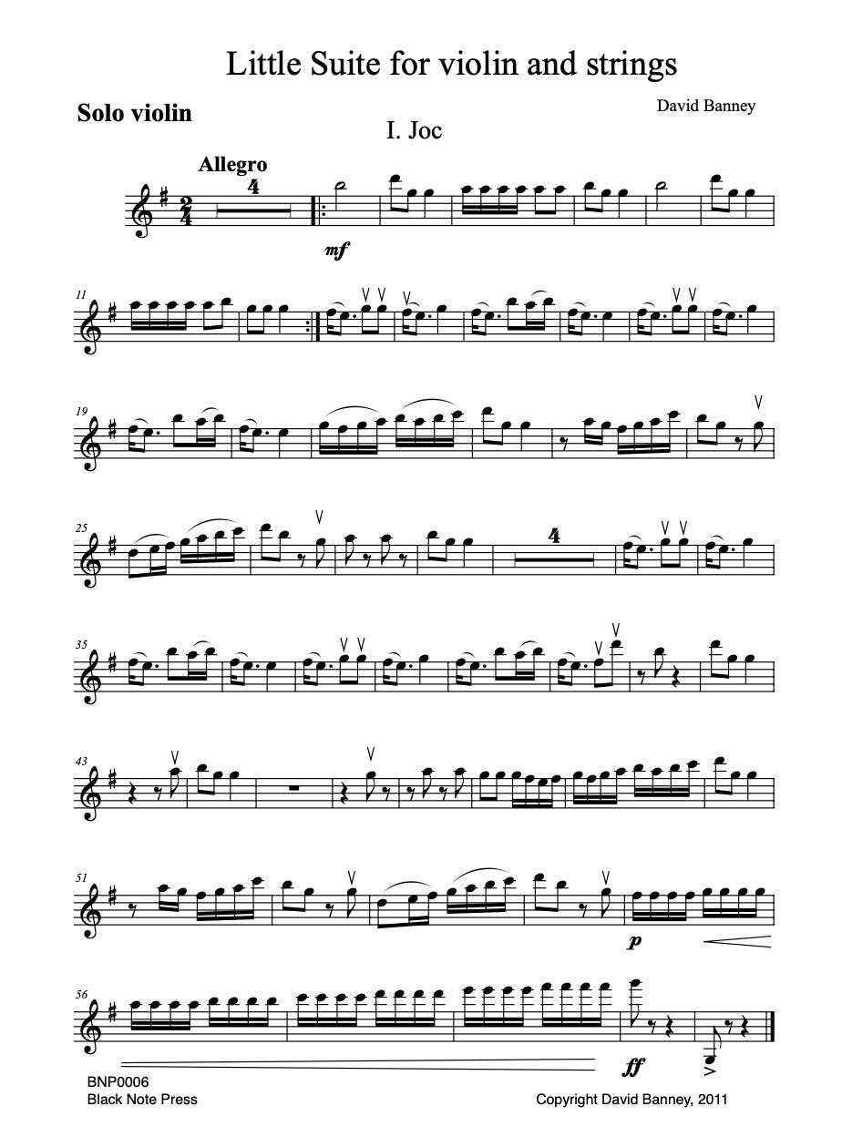 Thumbnail: Little Suite For Violin and Strings