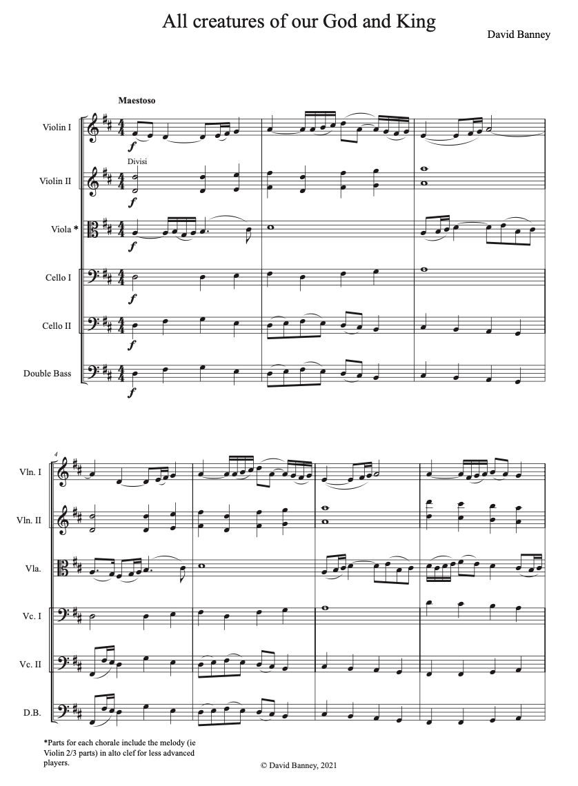 Three Chorale Preludes For String Orchestra