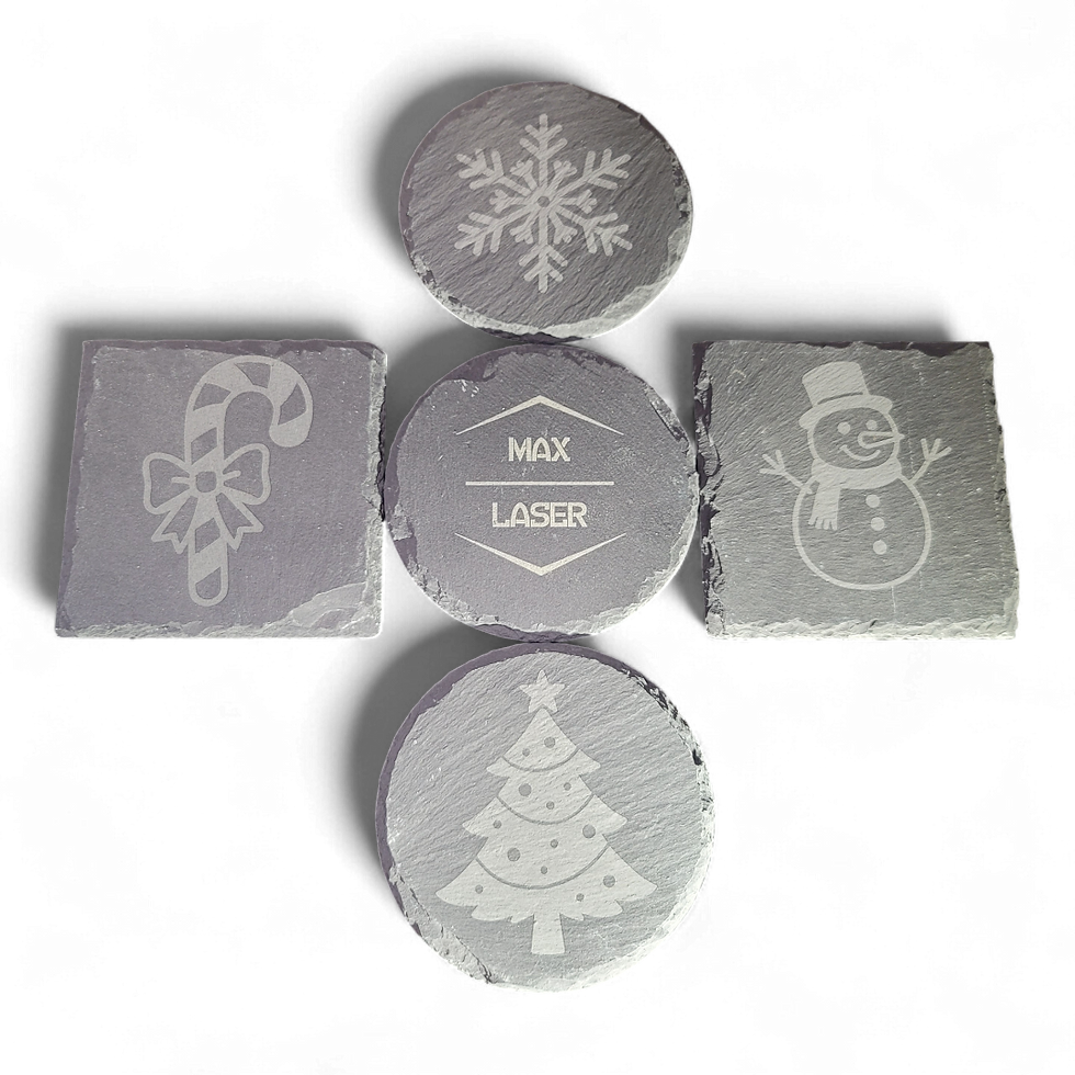 Holiday Slate Coaster Set