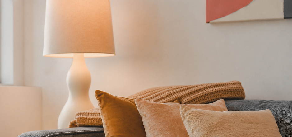 Decorative pillows on Eliana Lev's in-person therapy office