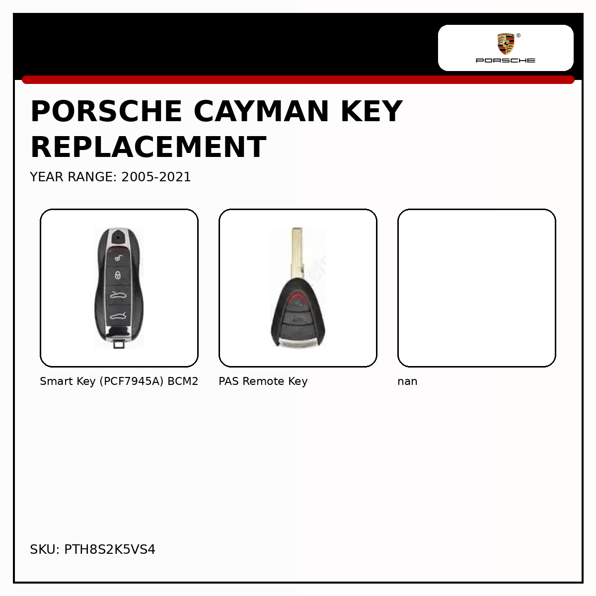 Porsche Cayman Key Replacement