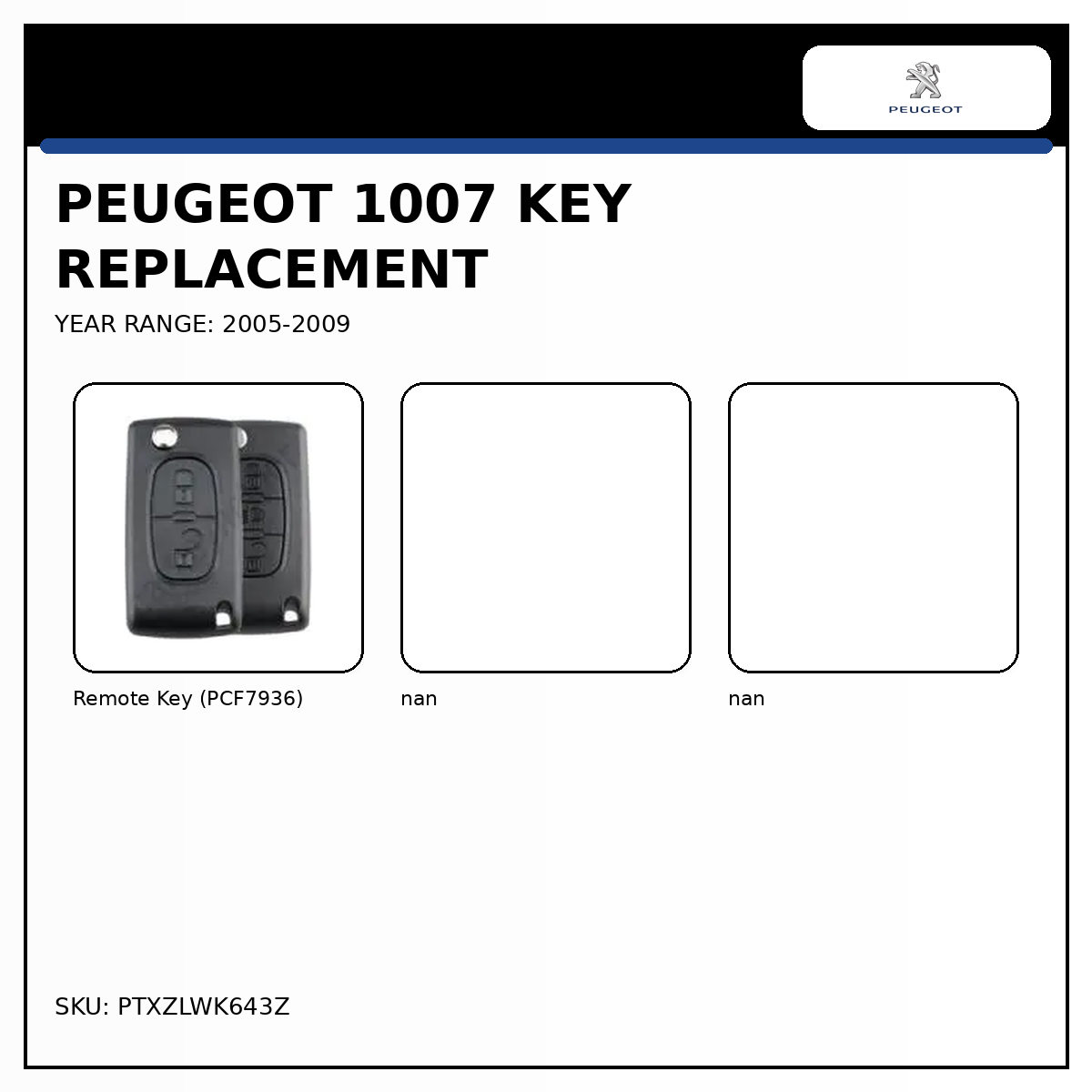Peugeot 1007 Key Replacement
