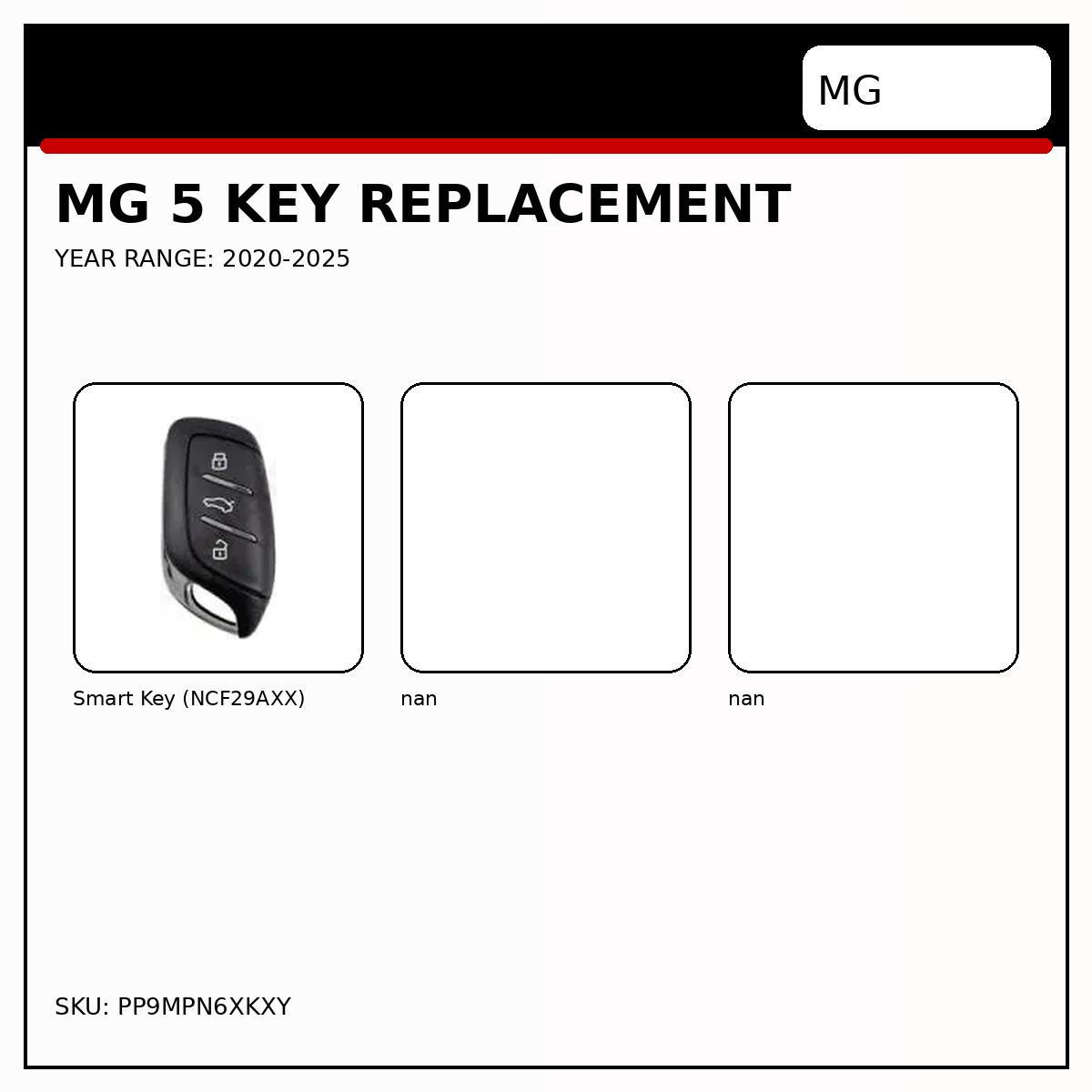 MG 5 Key Replacement