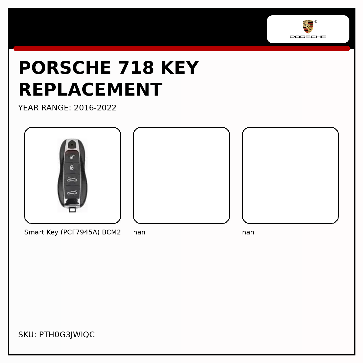 Porsche 718 Key Replacement