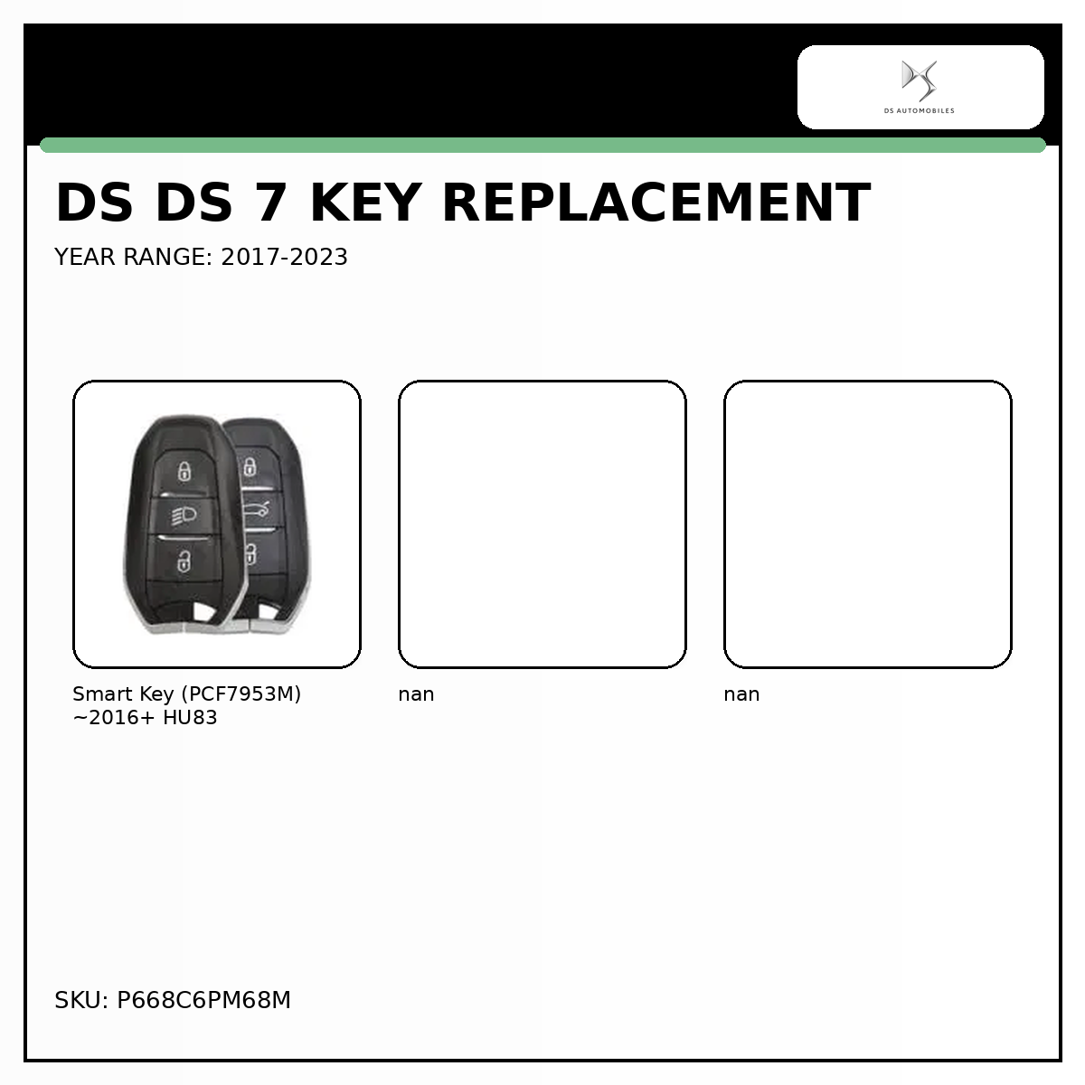 DS Ds 7 Key Replacement
