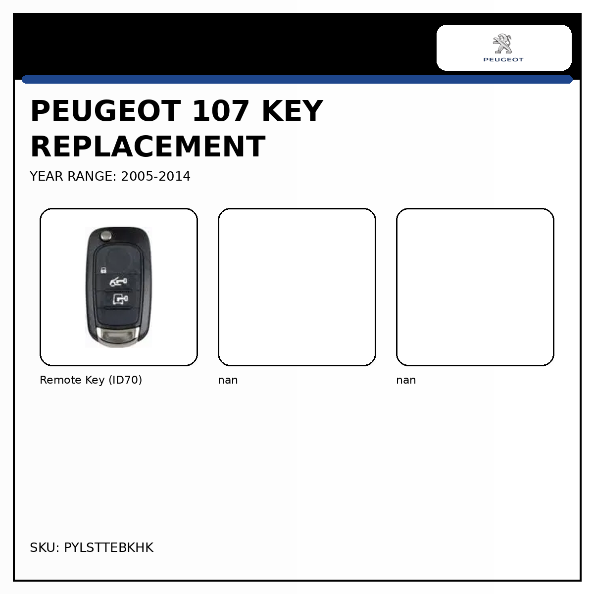 Peugeot 107 Key Replacement