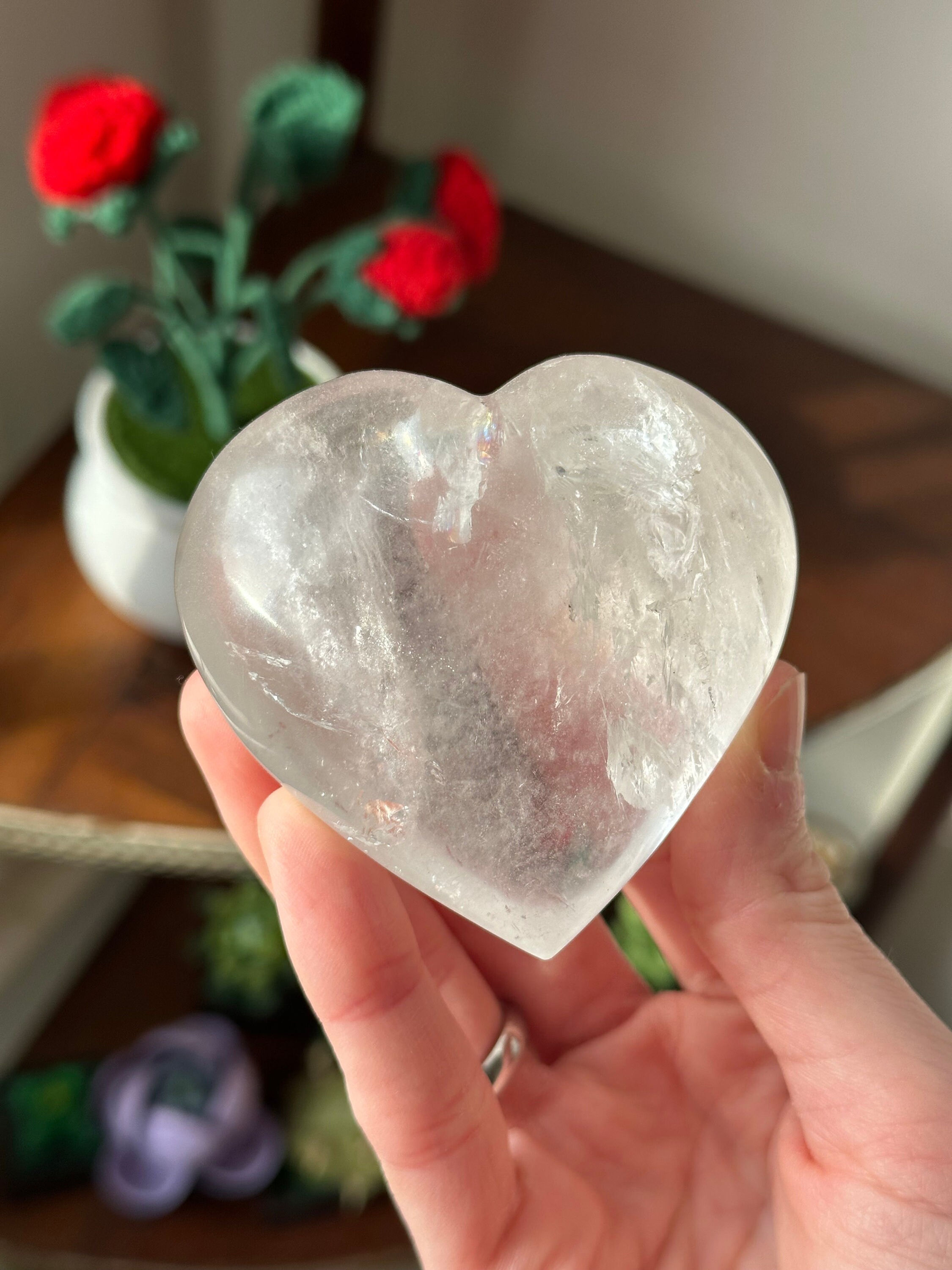 Optical Calcite Heart – Crystal for Clarity, Energy Amplification & Healing