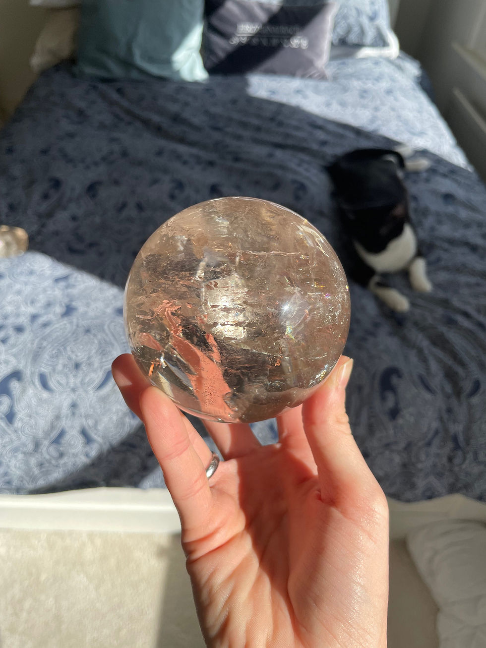 Thumbnail: Smoky Quartz Sphere with Rainbow – Crystal Ball for Protection, Grounding & Heal