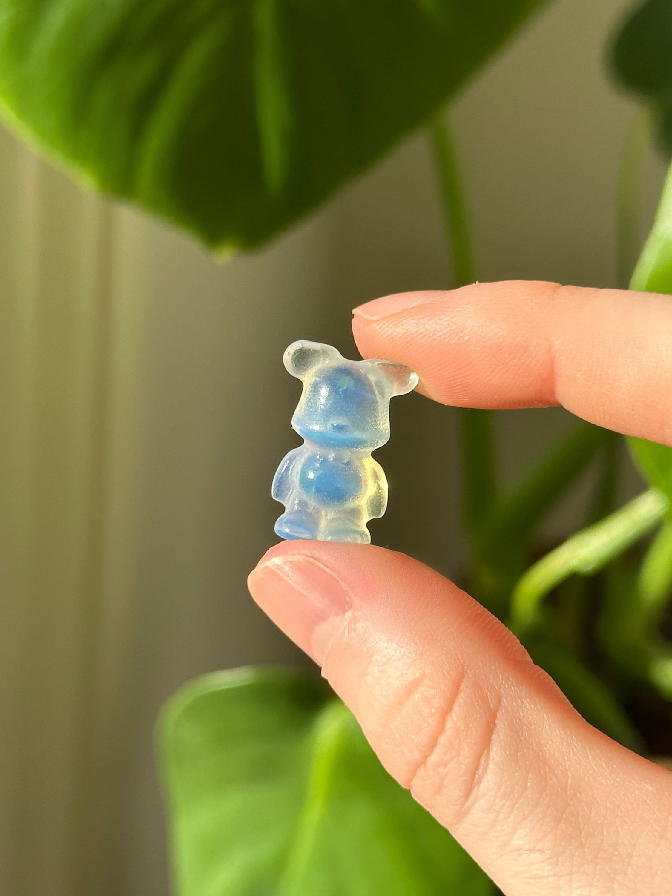 Opalite Teddy Bear Carving – Crystal for Peace, Comfort & Emotional Healing