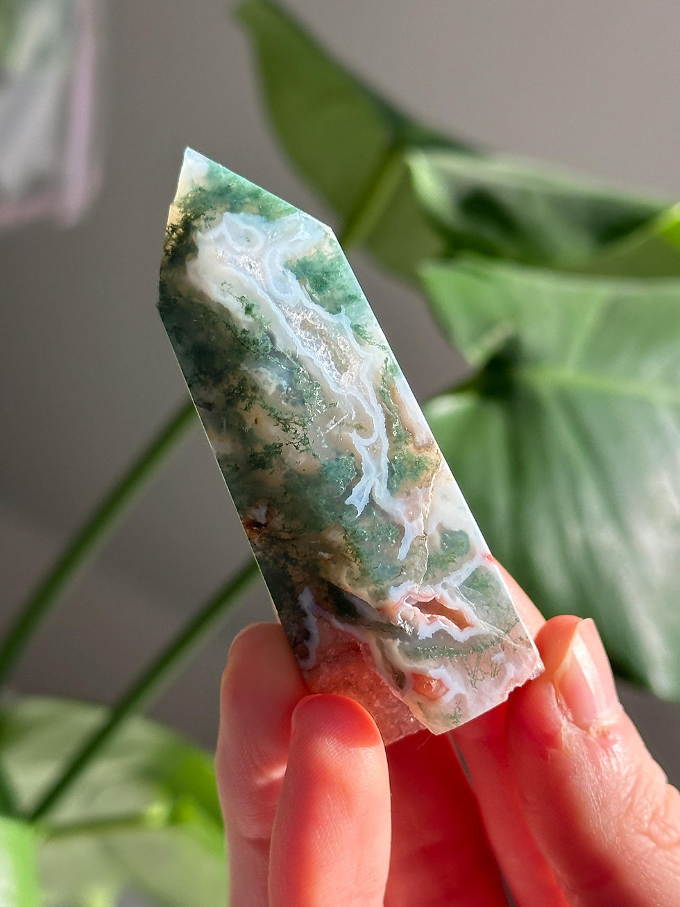 Thumbnail: Crystal Moss Agate Tower – Crystal for Growth, Abundance & Emotional Balance