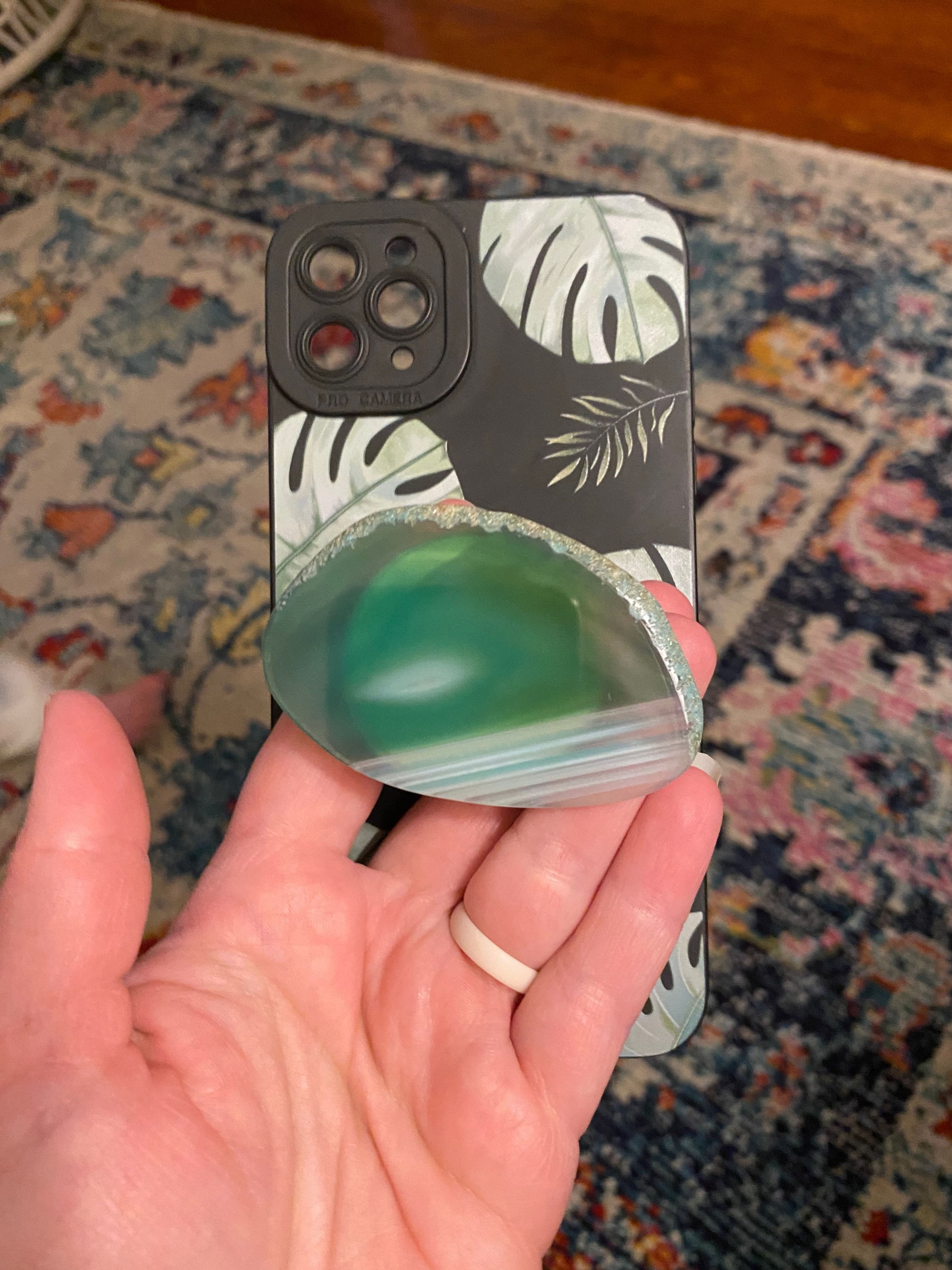 Green Agate Phone Grip