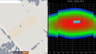 Image of a sunlight analysis for a specific property 
