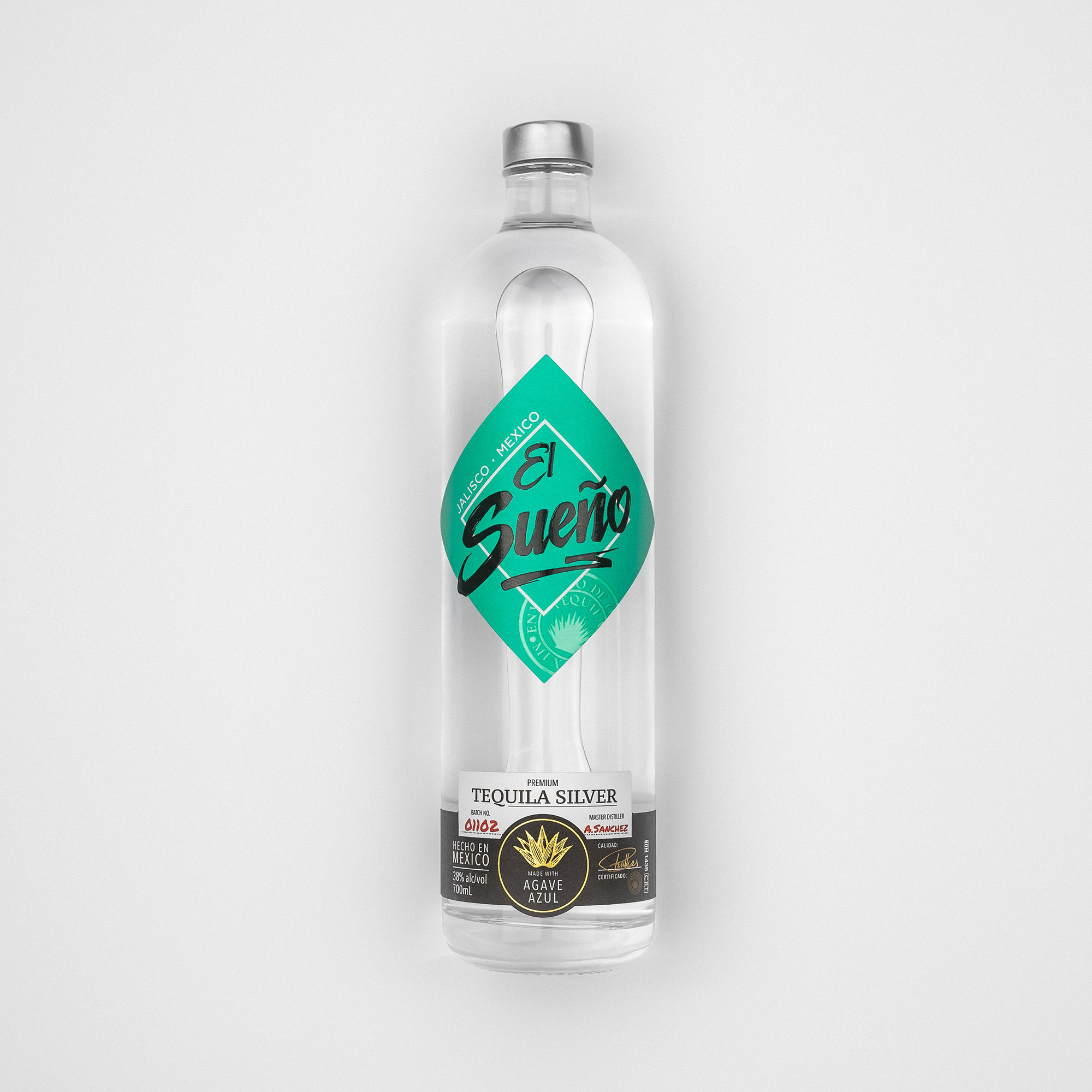 A bottle of El Sueño Tequila Silver.
