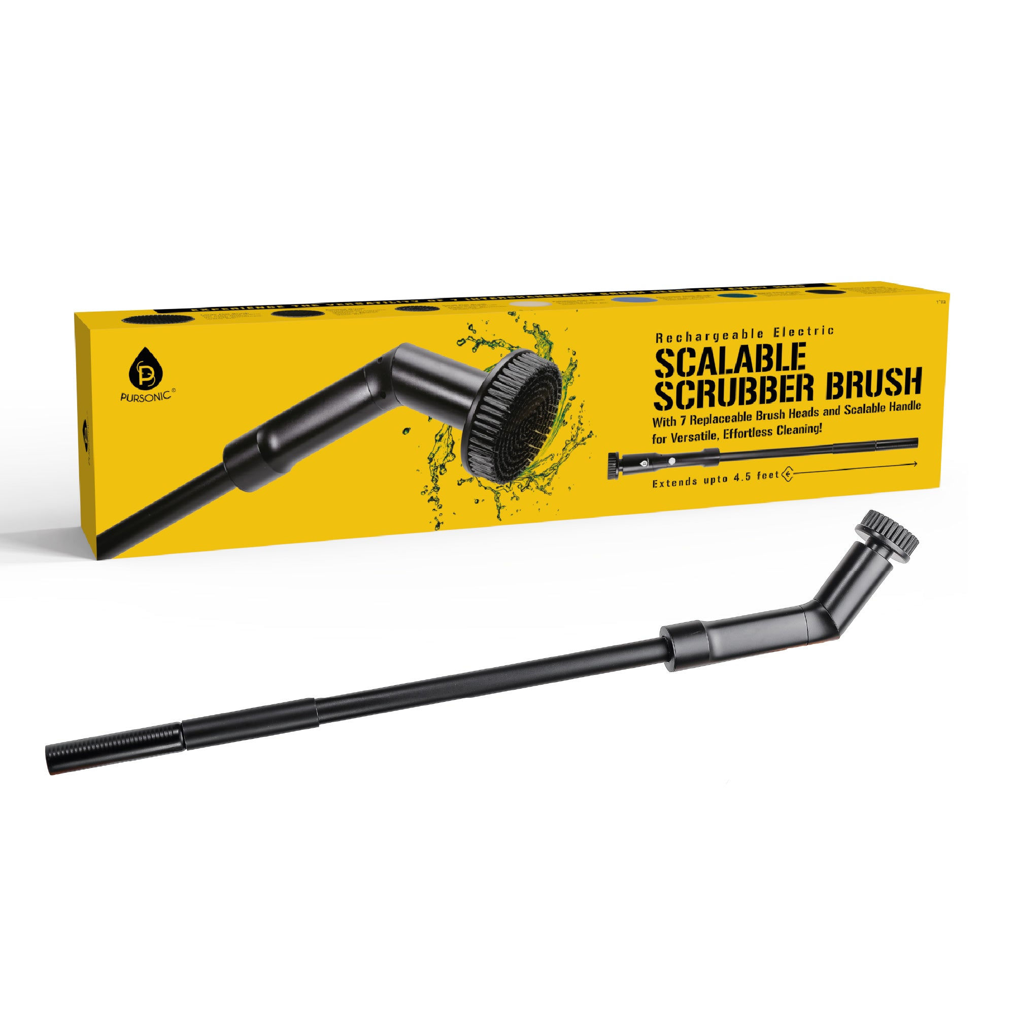Rechargeable Electric Scalable Scrubber Brush – Reach New Heights in Cleaning
