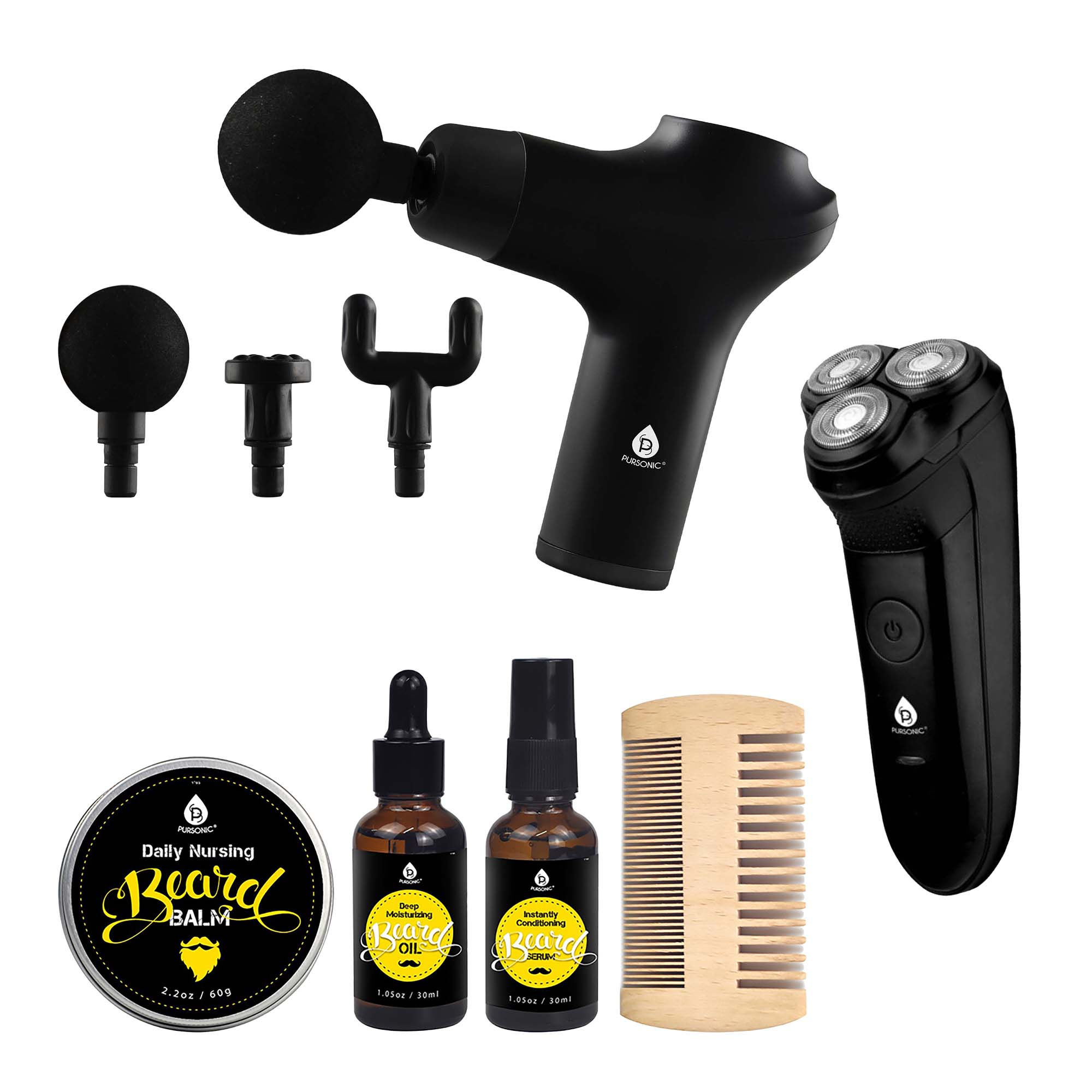 The Ultimate Men's Grooming & Relaxation Bundle – Beard Care, Electric Shaver, a