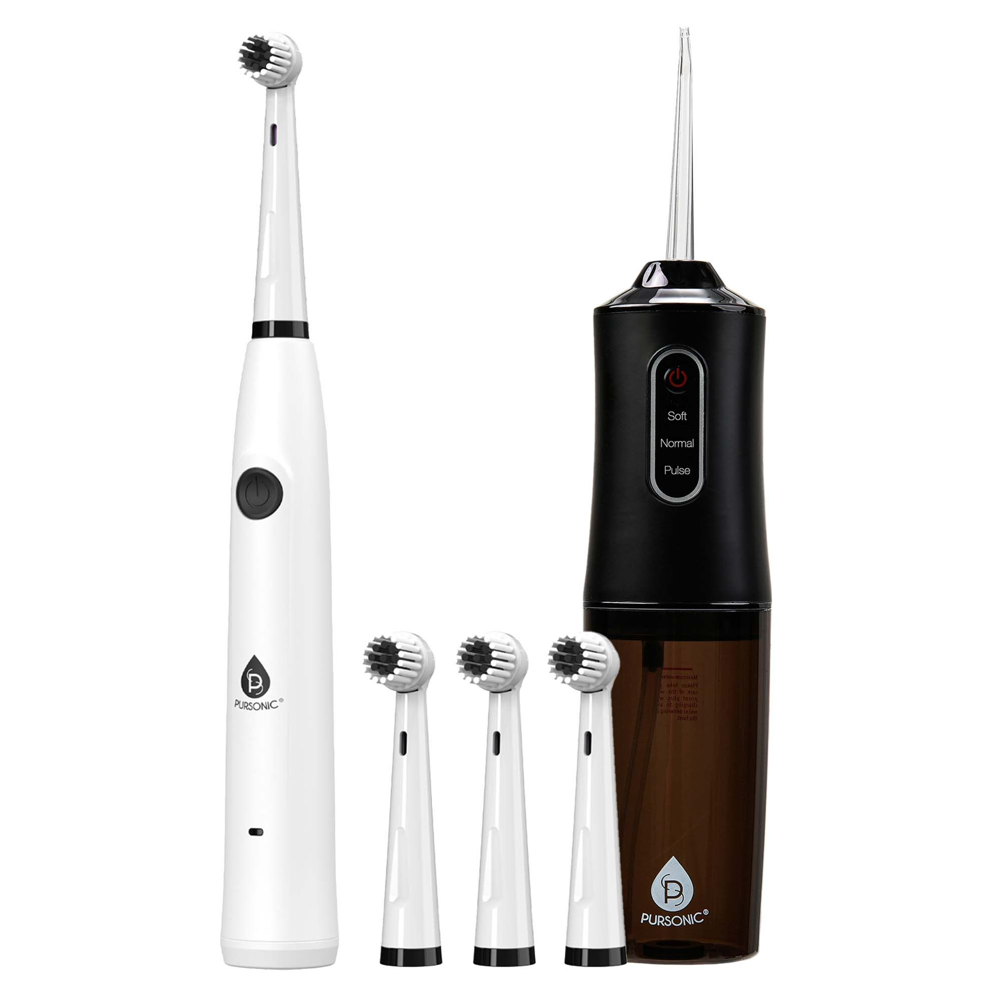USB Rechargeable Electric Toothbrush & Water Flosser Bundle – Complete Oral Care