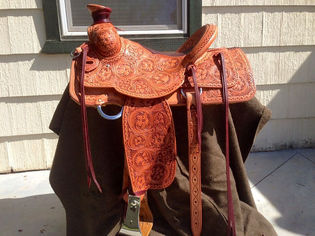 Fully carved Luellen custom saddle