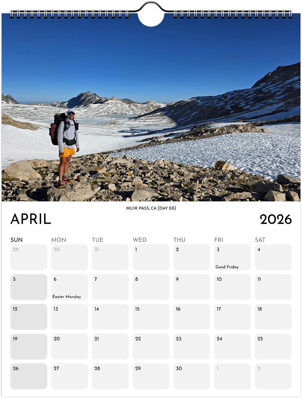 Thumbnail: LT Size PCT Wall Calendar 2026 "Hiker" (USA & Canada)