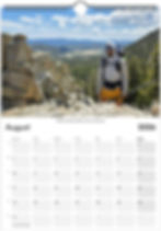 Thumbnail: A4 2026 PCT Hiker calendar August page