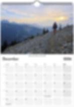 Thumbnail: A4 2026 PCT Hiker calendar December page