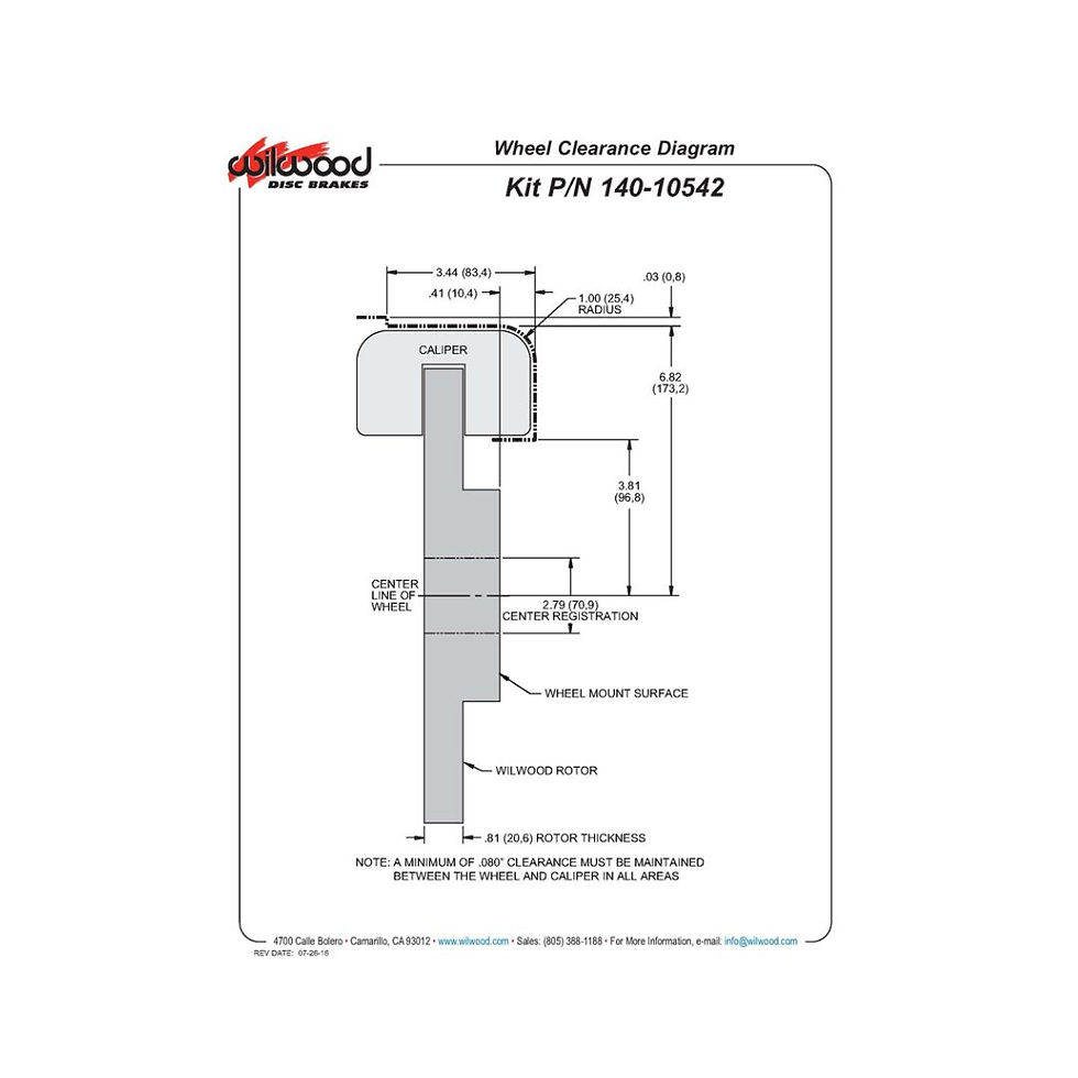 Thumbnail: 2005-2014 Mustang, Dynapro Radial Front Drag Brake Kit, Wilwood 140-10542