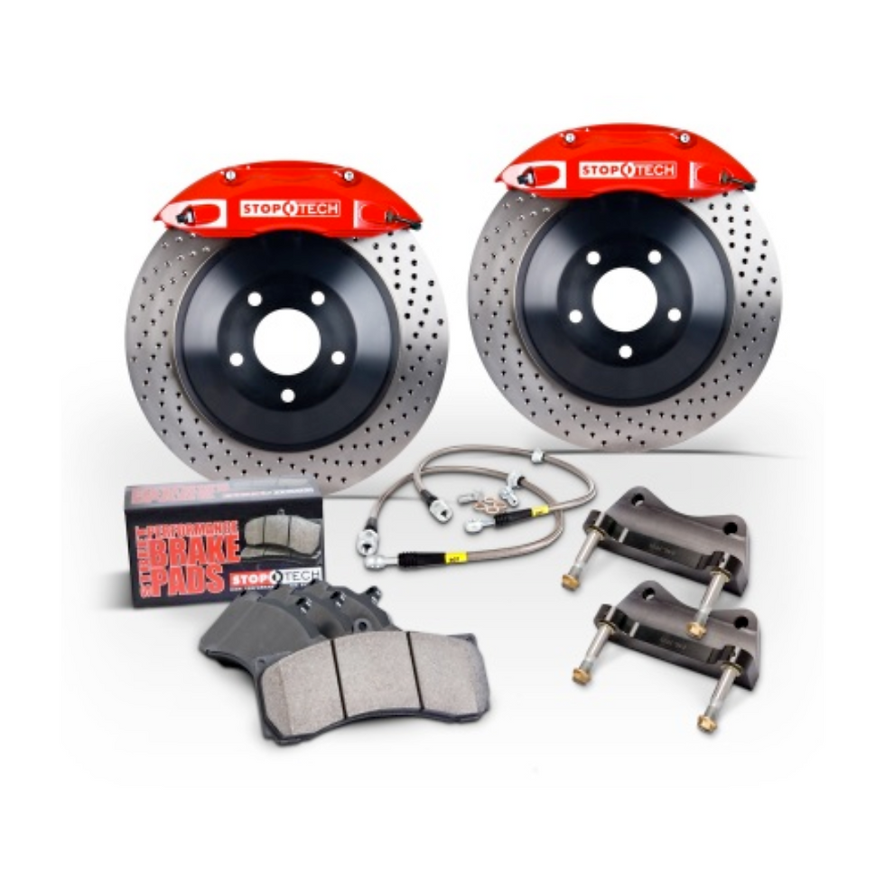 2005-2014 Ford Mustang GT BBK Front ST-60 Red Calipers 1pc 355x32 Drilled Rotors