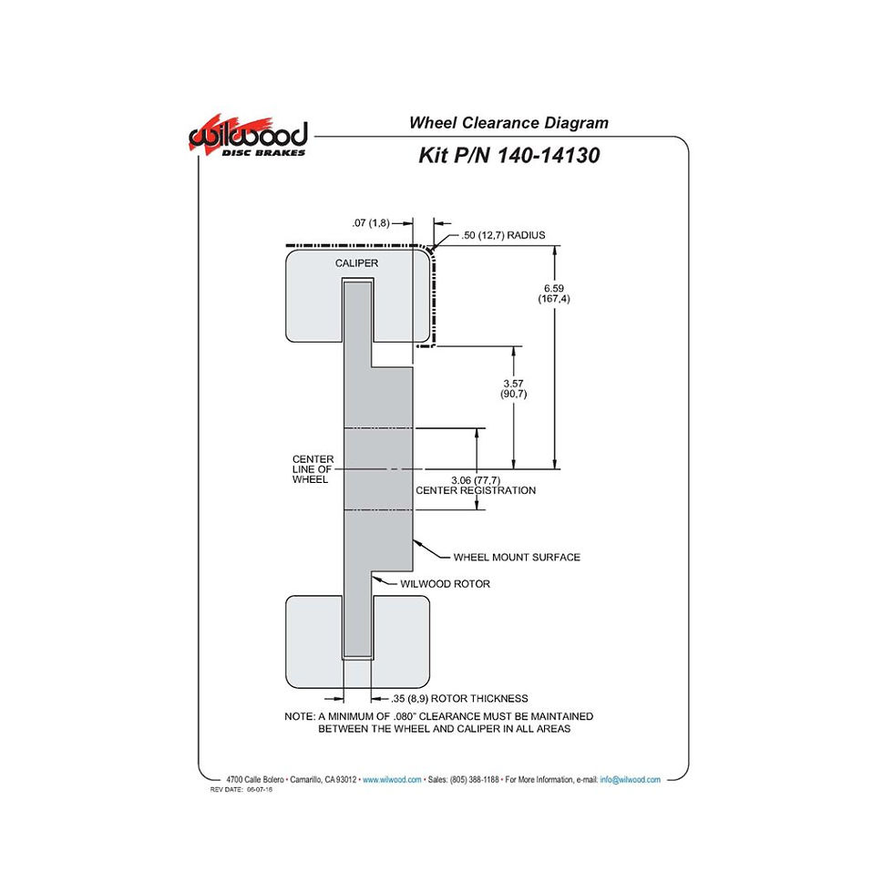 Thumbnail: 11.25" Dual Caliper Rear Drag Brake Kit, Wilwood 140-14130-D