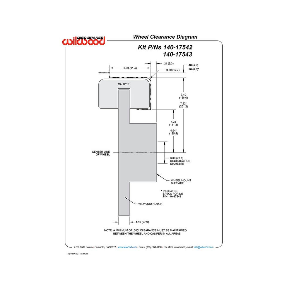 Thumbnail: 1988-1998 Chevy OBS 1500, 14" Forged Superlite 4 Piston Rear, Wilwood 140-17543