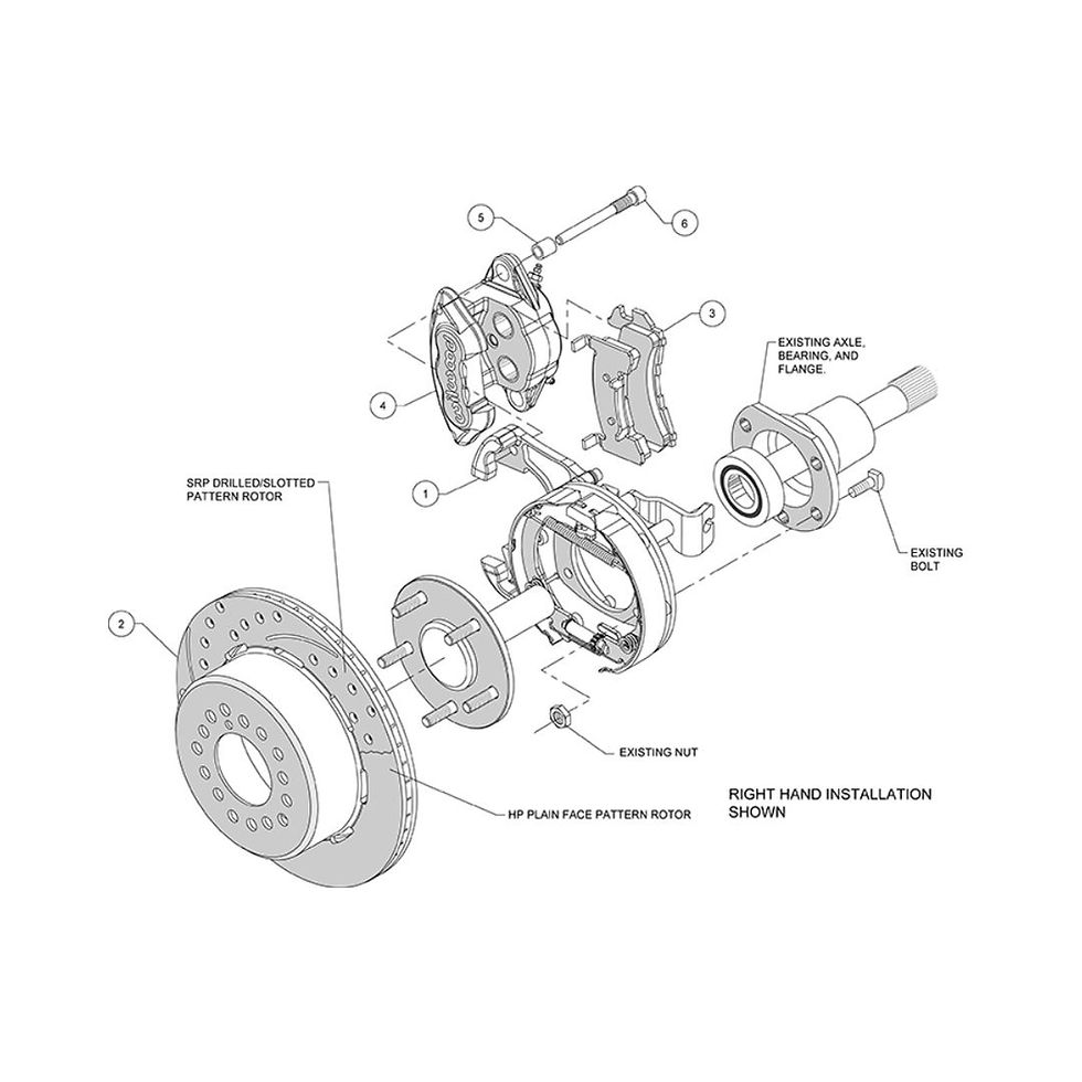 Thumbnail: 1963-1987 C10, D154 Rear Parking Brake Kit, Wilwood 140-12569-DR