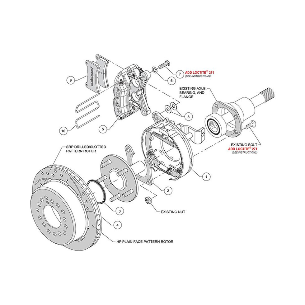 Thumbnail: 1964-1973 Mustang, Rear 11" Brake Kit w/ Parking Brake, Wilwood 140-11403