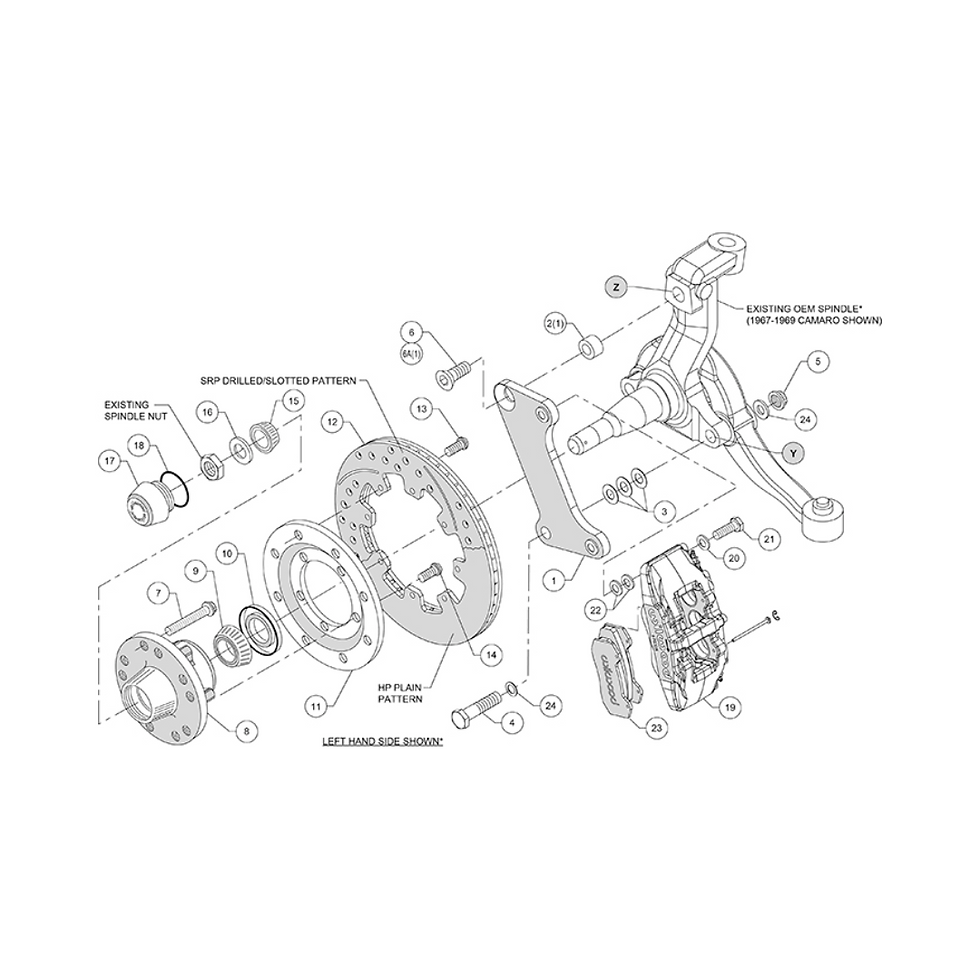 Thumbnail: 1964-1966 Chevelle, Front 12.19" Kit, 6 Piston Dynapro, Wilwood 140-10510