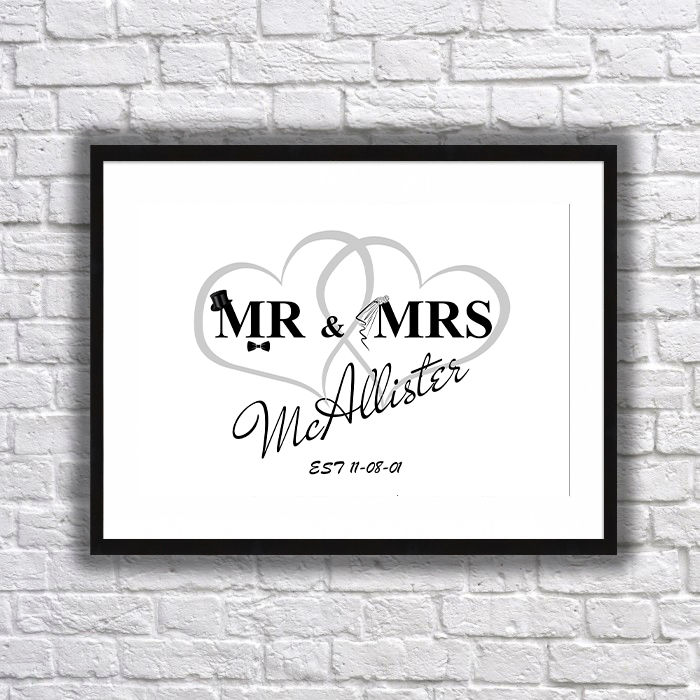 Mr and Mrs - personalised print