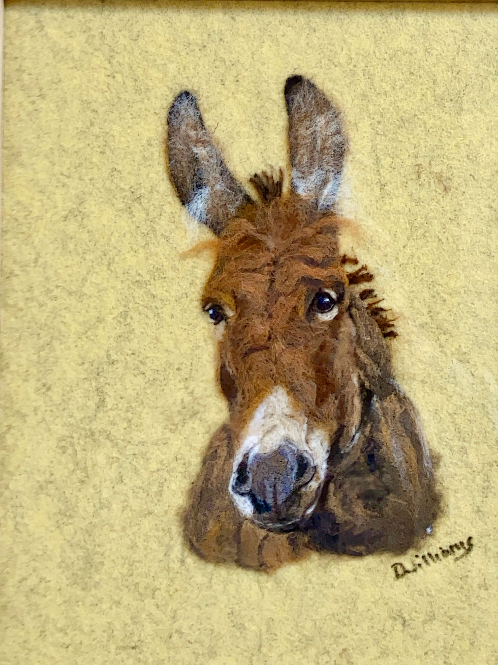 Thumbnail: Handmade Needle Felt Donkey Portrait – Wall Art & Unique Gift UK