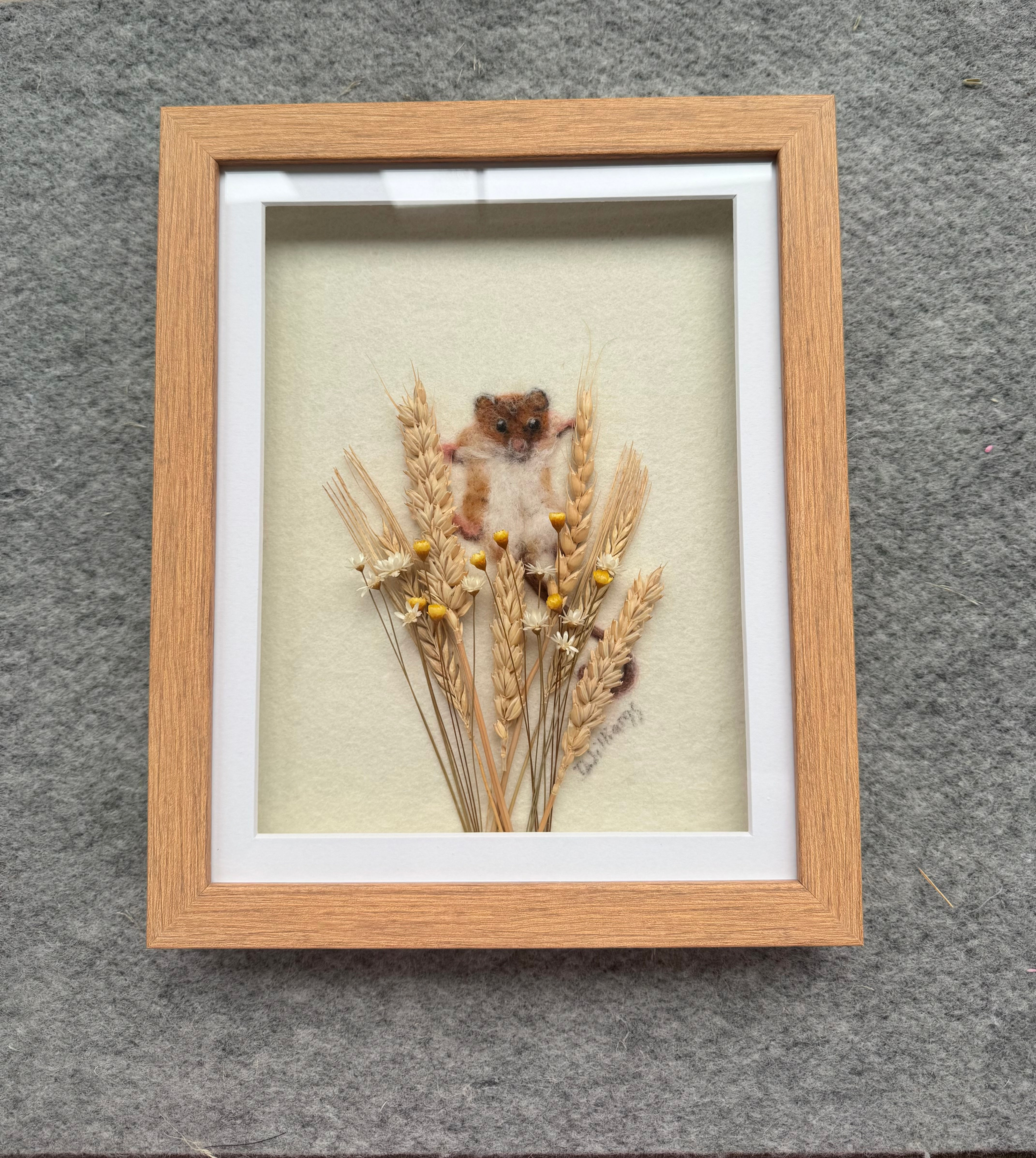 Handmade Needle Felt Field Mouse Portrait – Mice Art – Unique Gift UK